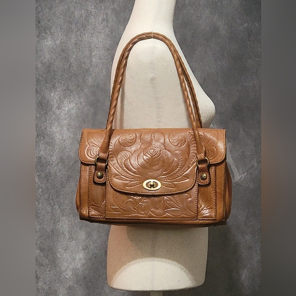 Patricia Nash Handbags - Patricia Nash Rose Florence Tooled Leather Satchel